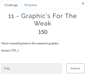 Flag 11 - There's something fishy in the malware's graphics.